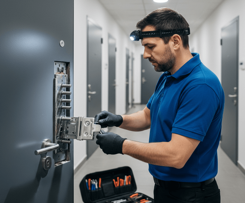 החלפת מנגנון עם מנעולן בלהבים החלפת מנגנון עם מנעולן בלהבים